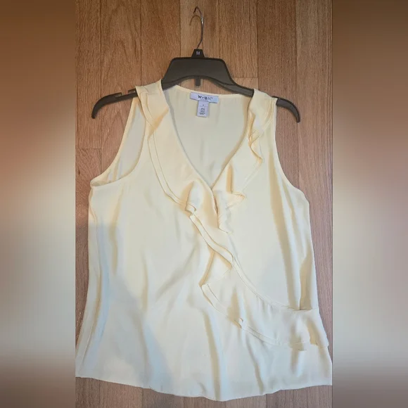 White House Black Market Light Yellow Blouse - Picture 1 of 3